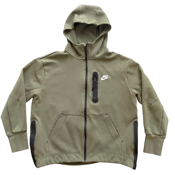 Nike Jackets & Blazers - Nike Sportswear Tech Fleece Olive Green Hoodie Full Zip Jacket Womens Small